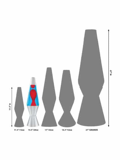 14.5″ Red and Blue LAVA Lamp Size Compare